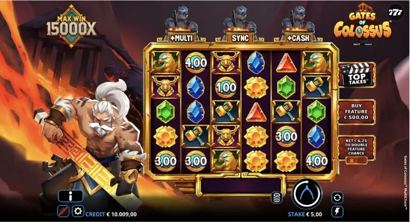 Gates of Colossus MultiChase – glavni ekran sa 6x5 bubnjevima